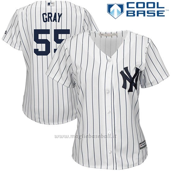 Maglia Baseball Donna New York Yankees 55 Sonny Grigio Biancoplayer Cool Base